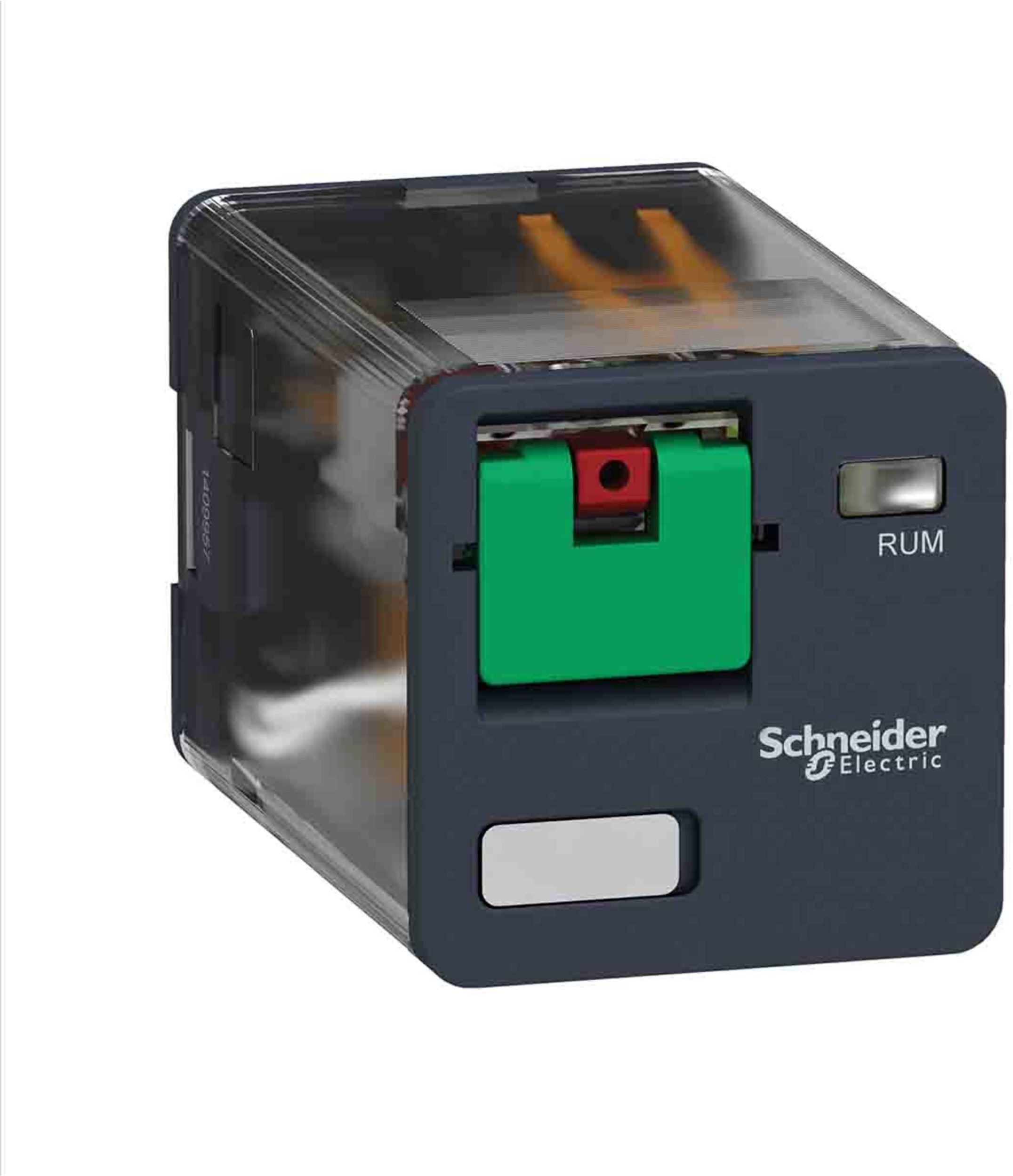 Przekaźnik z przyciskiem test 24VAC 10A piny cylindryczne 2Z + 2R RUMC21B7