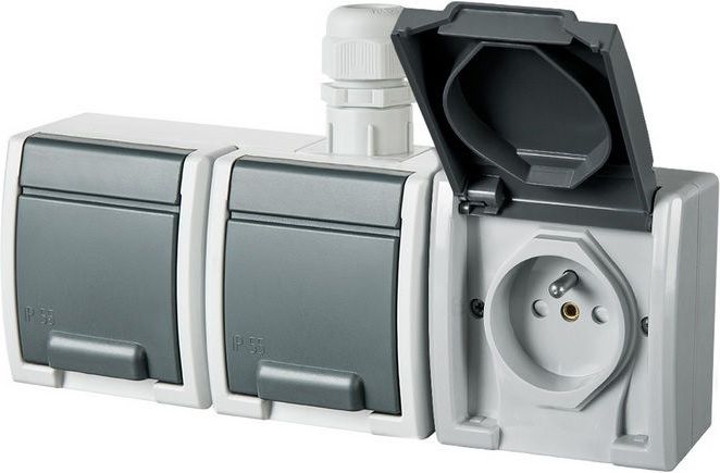 Elektro-Plast Gniazdo potrójne AQUANT z/u 3x2P+Z IP65 (1243-65)