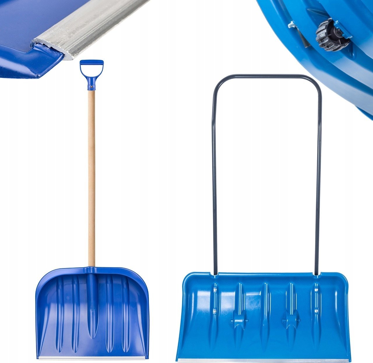 Kadax KADAX Łopata Pług Do Śniegu Na Kółkach + Łopata Drewniany Trzonek Zestaw