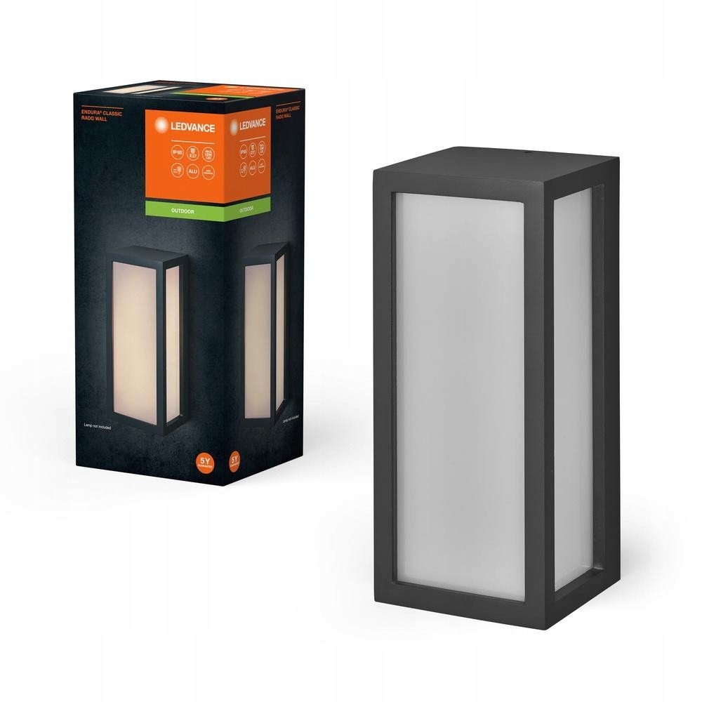 Outdoor wall light LEDVANCE ENDURA RADO, IP65, E27, max 18 W, dark gray, h25 cm