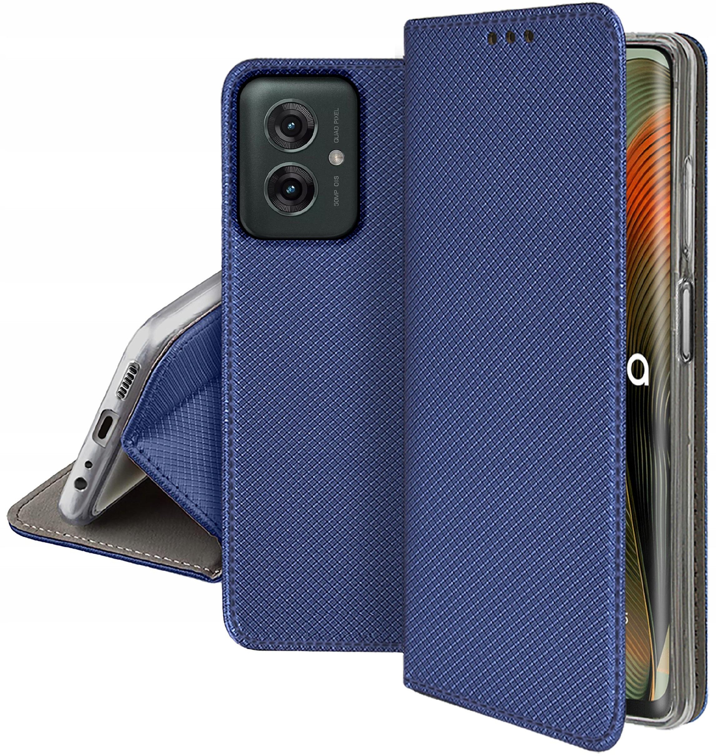 Etui do Motorola Moto G55 5G SMART MAGNET CASE PORTFEL + SZKŁO 9H