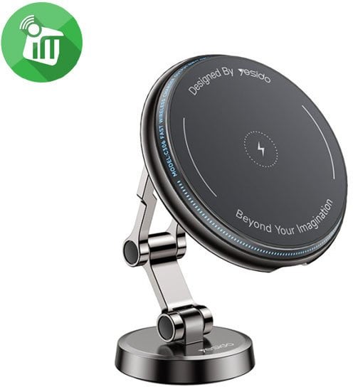 yesido Magnet. Uchwyt Samochodowy C306 Wireless 15W, MagSafe, BLACK / CZARNY