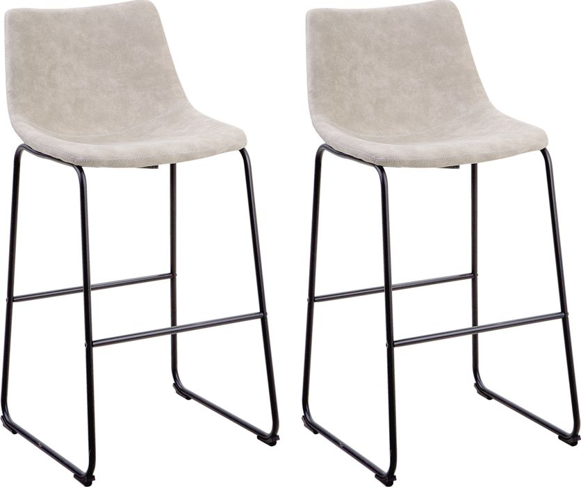 Beliani Zestaw 2 krzeseł barowych beżowy FRANKS