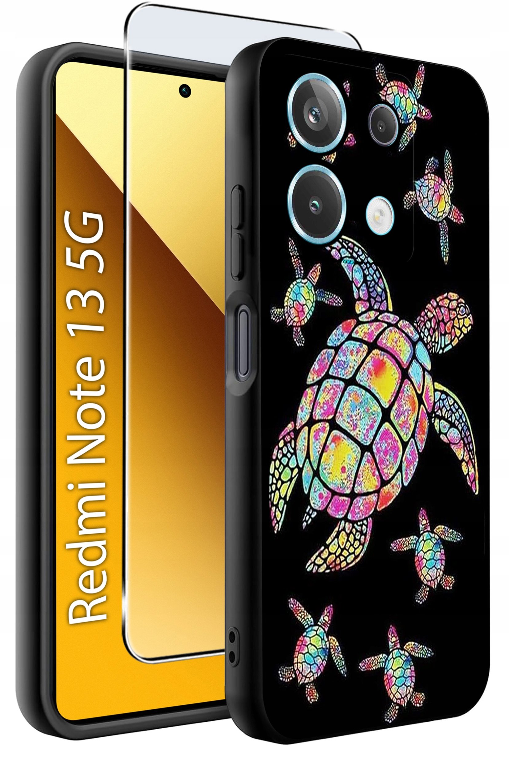 ETUI do Xiaomi Redmi Note 13 5G WZORY |SILIKONOWE MATT CASE +SZKŁO 9H