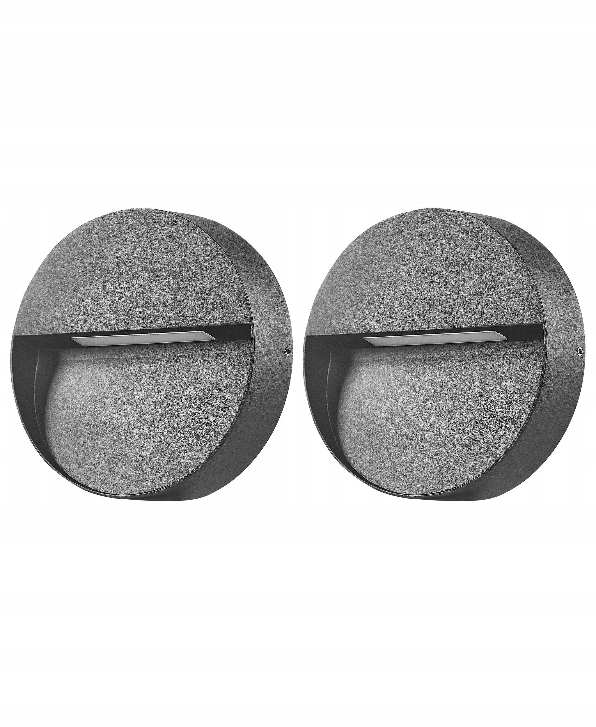 Kinkiet Beliani Zestaw 2 lamp ściennych zewnętrznych LED POMPTON Czarny