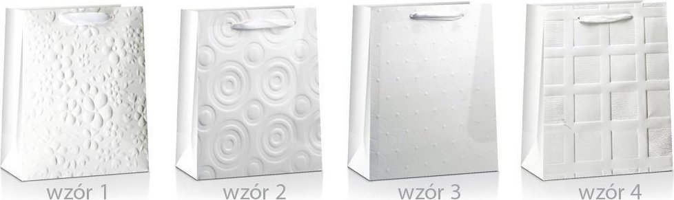 Torba prezentowa Lux biała 45x33x10cm MIX