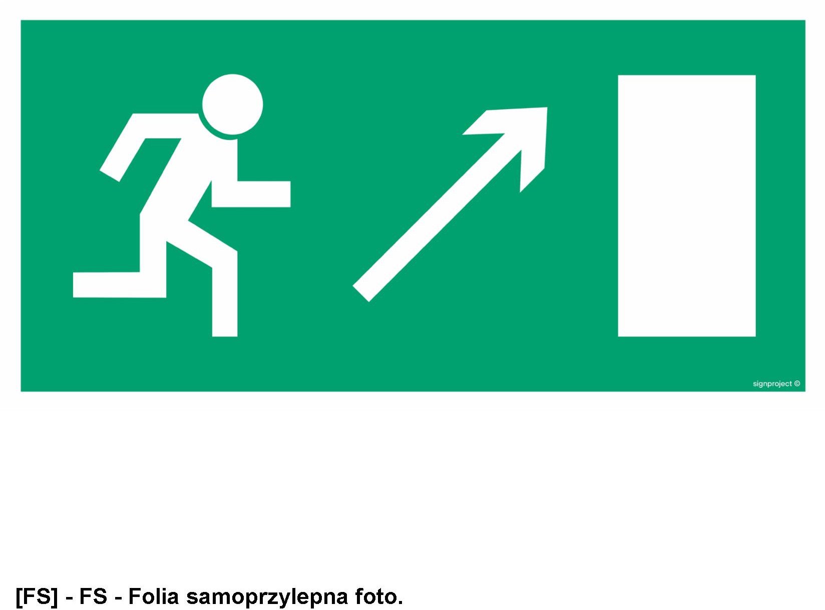 AC015 - Wyjście ewakuacyjne w prawo w górę 400x200