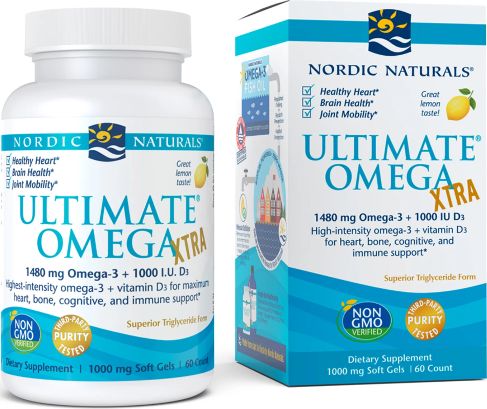 Nordic naturals Nordic Naturals - Ultimate Omega Xtra, 1480mg, Smak Cytrynowy, 60 kapsułek miękkich
