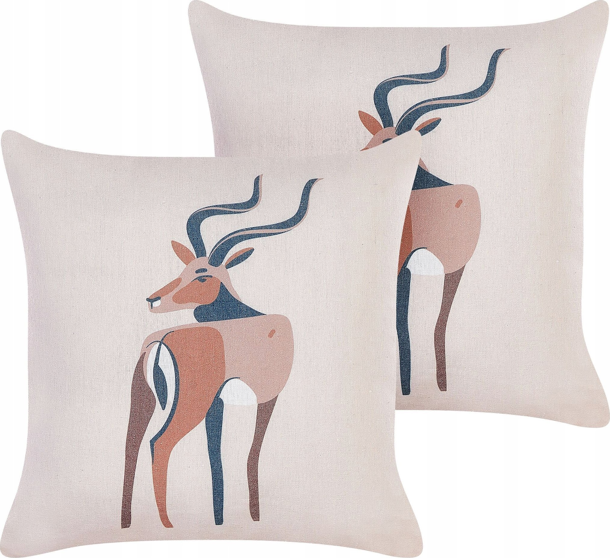 Beliani Zestaw 2 poduszek Poliester Beżowy ABAL