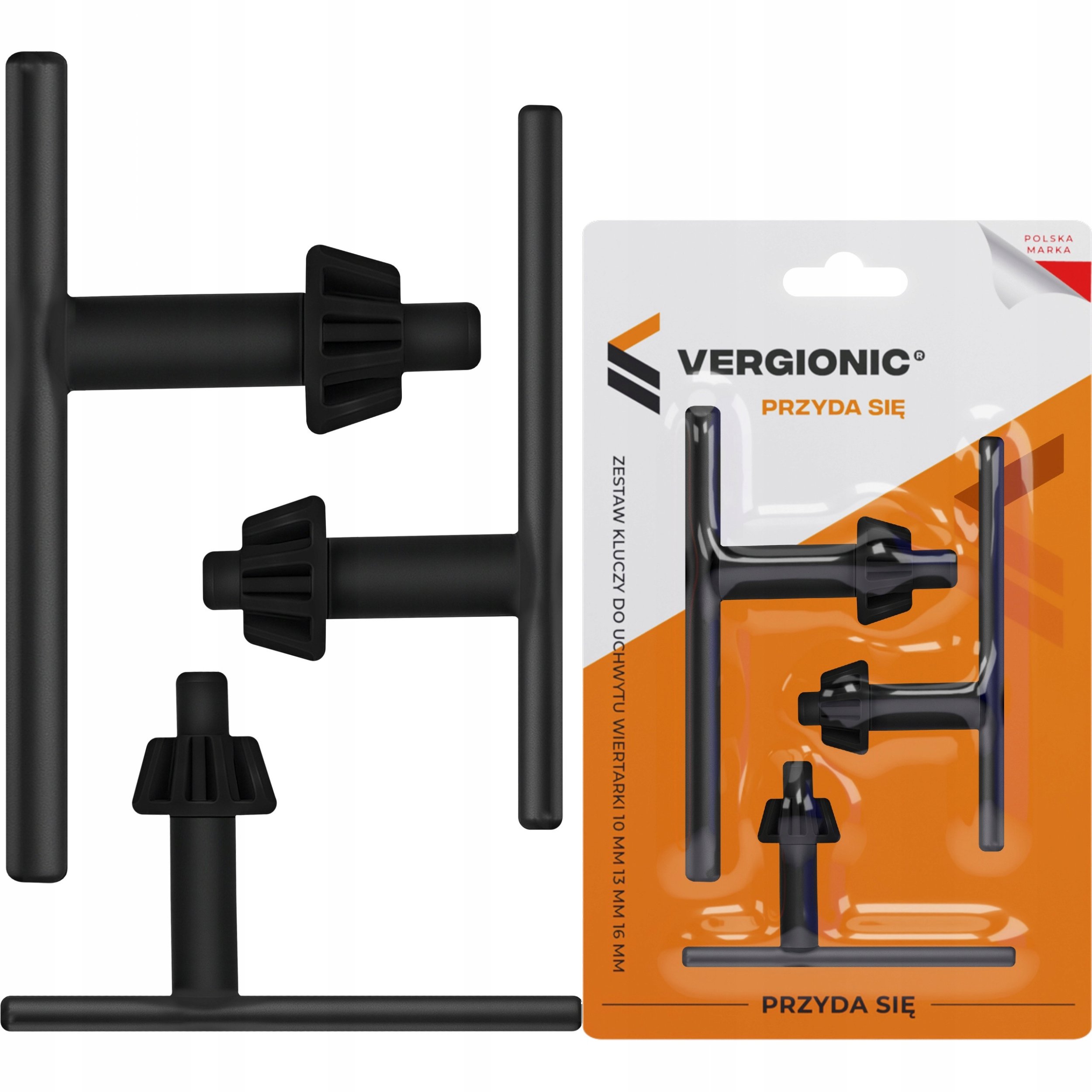 Zestaw kluczy VERGIONIC do uchwytu wiertarki 10 mm 13 mm 16 mm 3 sztuki