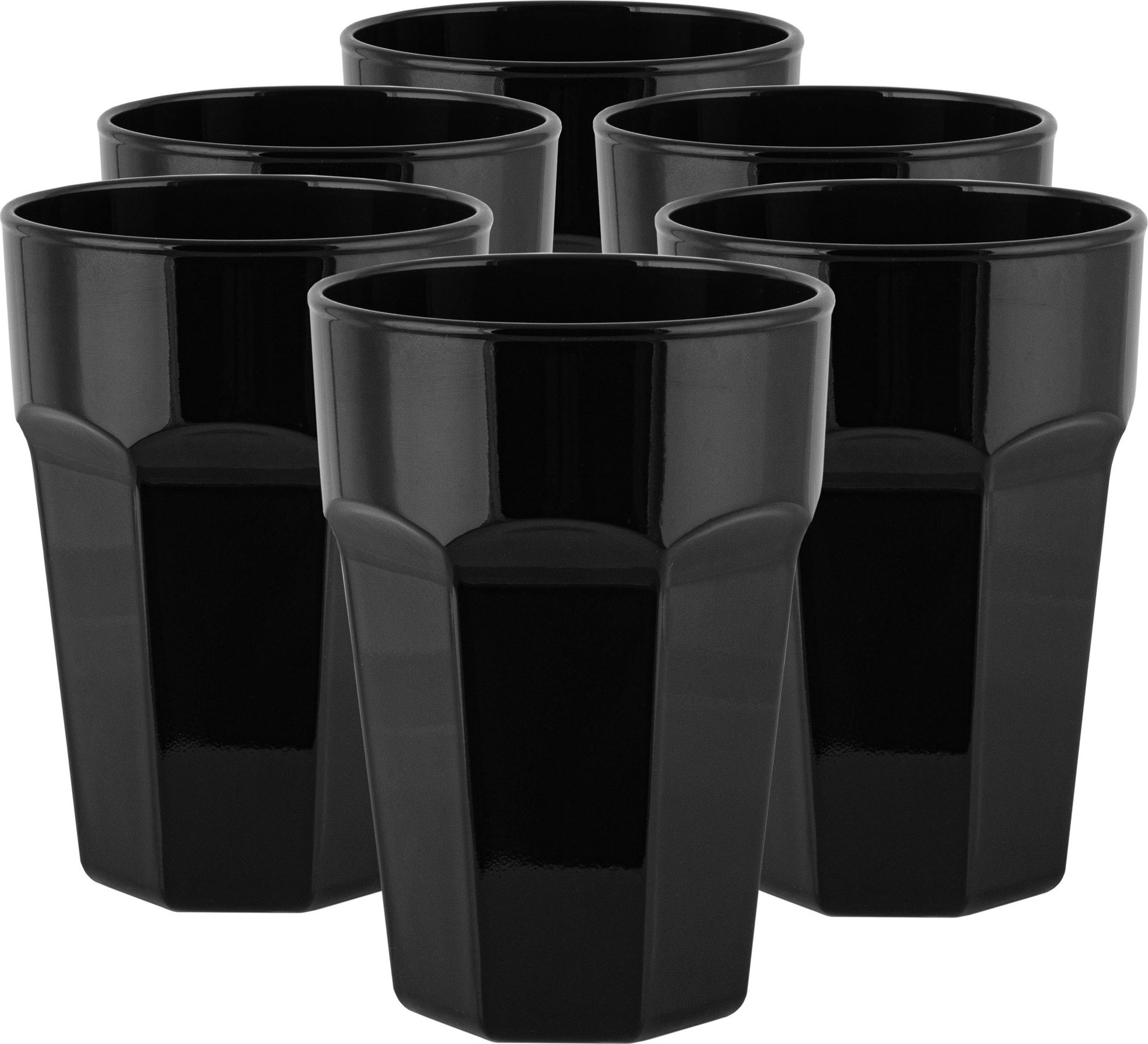 Trend Glass Szklanki napojów czarne Gigi 6x425 ml