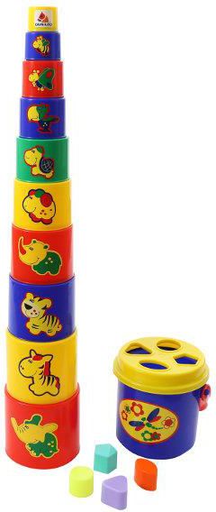 Wader Piramidka Nr3 (16 elem.)we wiaderku w siatce (52605)