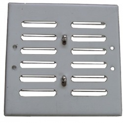 Kratka metalowa z szyldem nierdzewnym i żaluzją 140x140mm