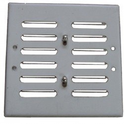 Kratka metalowa z szyldem nierdzewnym i żaluzją 140x140mm