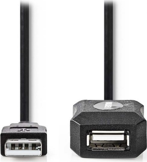 Kabel USB Nedis USB-A - USB-A 10 m Czarny (CCGL60EXTBK100)
