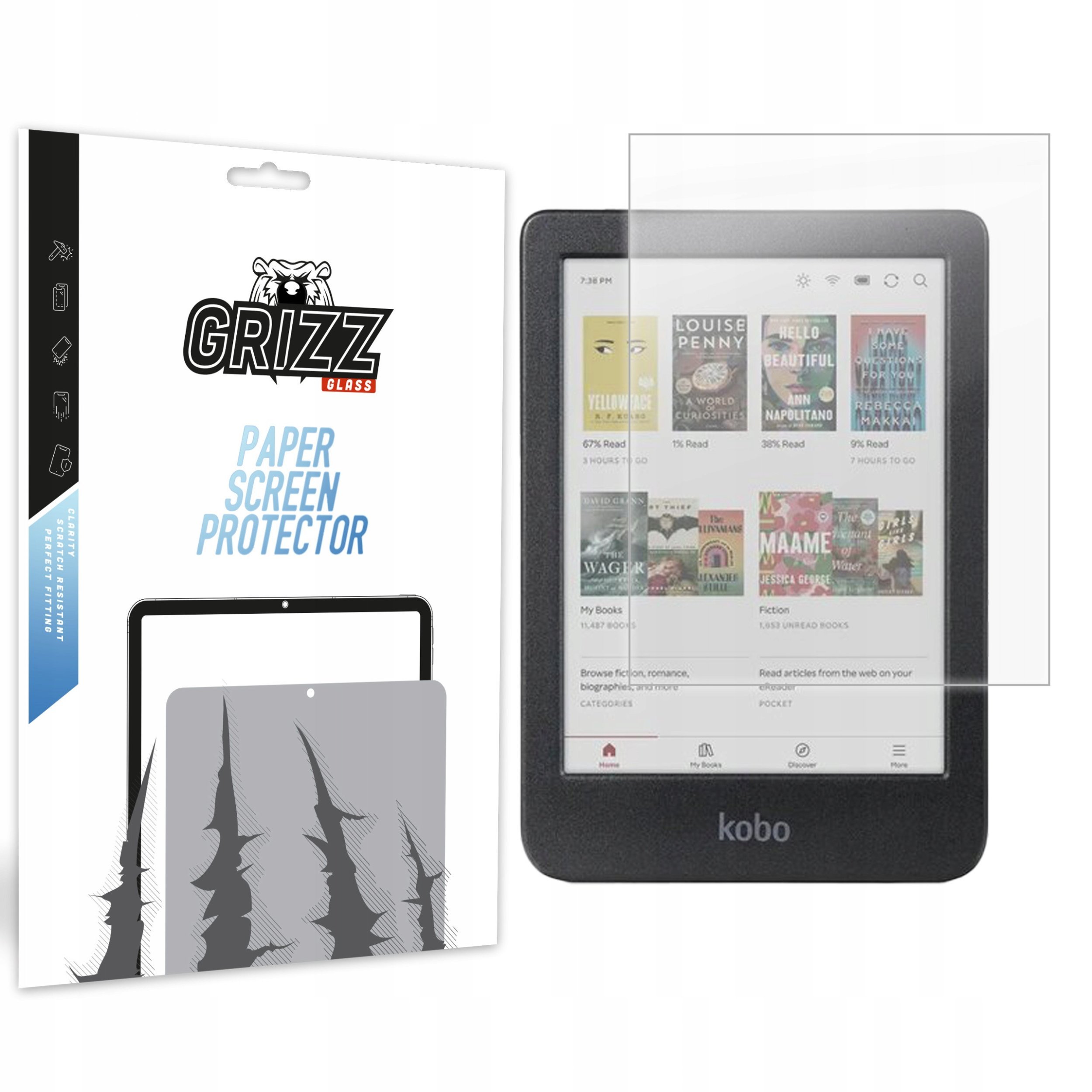 Folia matowa GrizzGlass PaperScreen do Kobo Clara Colour 6"