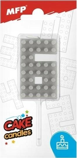 MFP paper świeczka do tortu nr 6 szara 8800101
