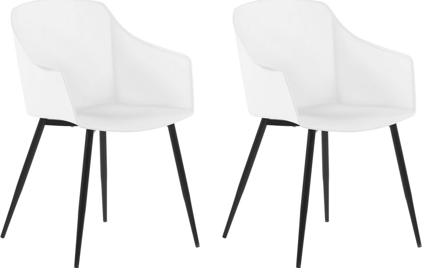 Beliani Zestaw 2 krzeseł do jadalni biały FONDA