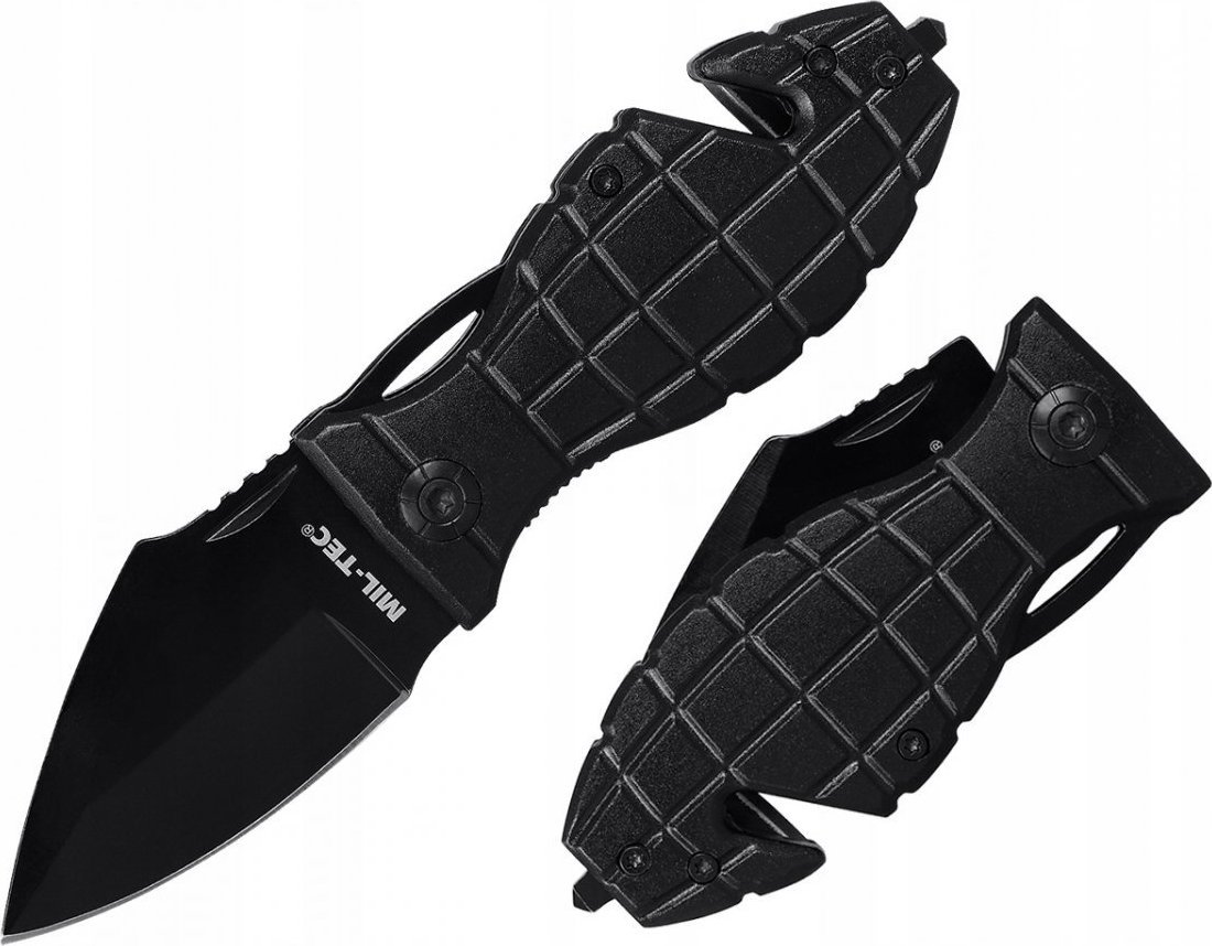 Mil-Tec NÓŻ Ratowniczy MilTec Rescue Granat Składany Czarny