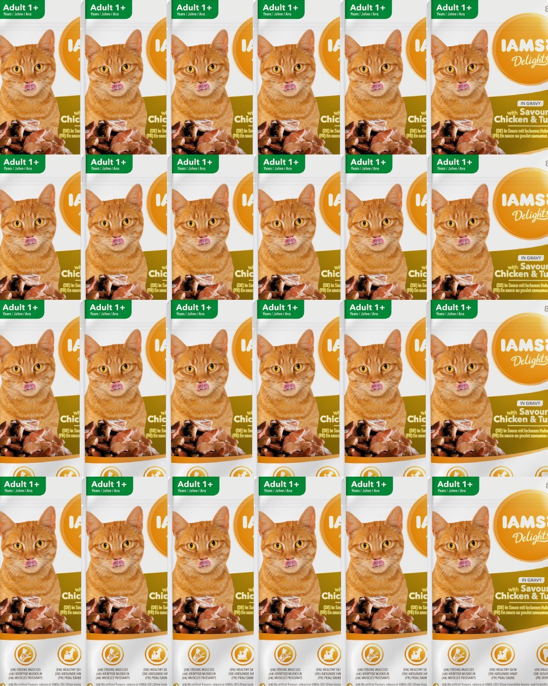 IAMS IAMS-Naturally karma dla dorosłych kotów, z aromatycznym kurczakiem i indykiem w sosie 24x85g