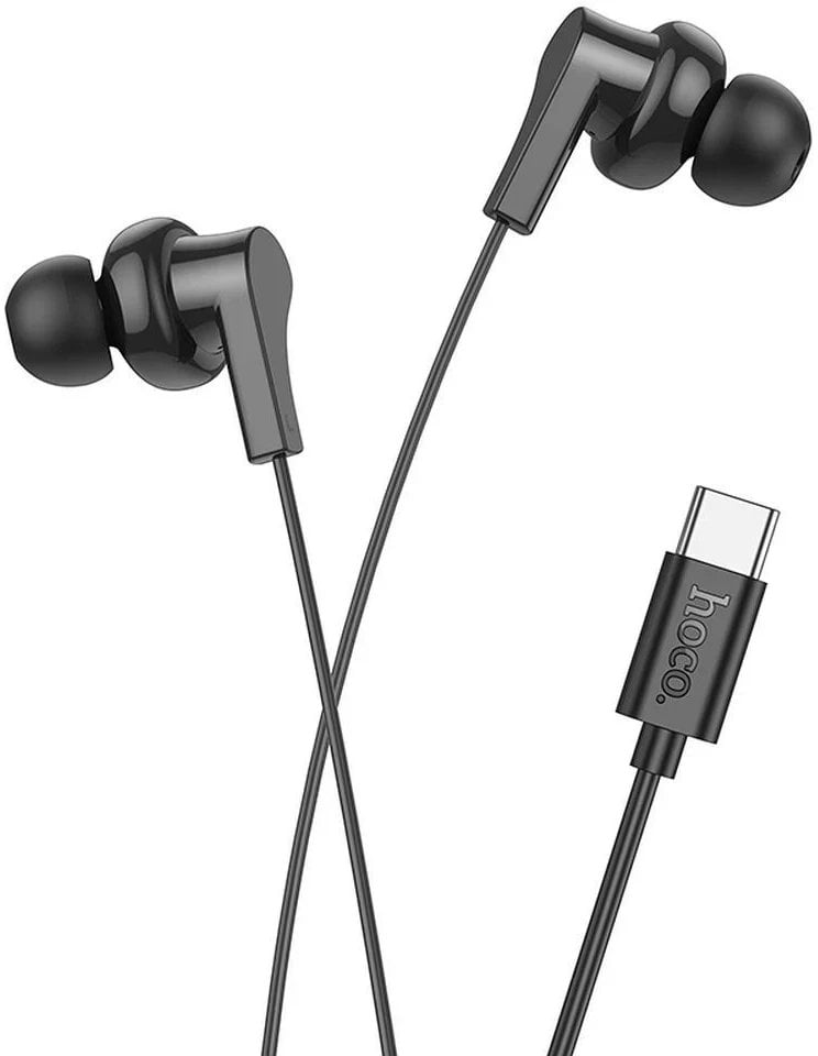 Słuchawki przewodowe douszne USB C Hoco M114 czarne