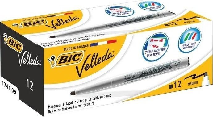 Bic Marker suchościeralny Velleda 1741 czarny (12szt)