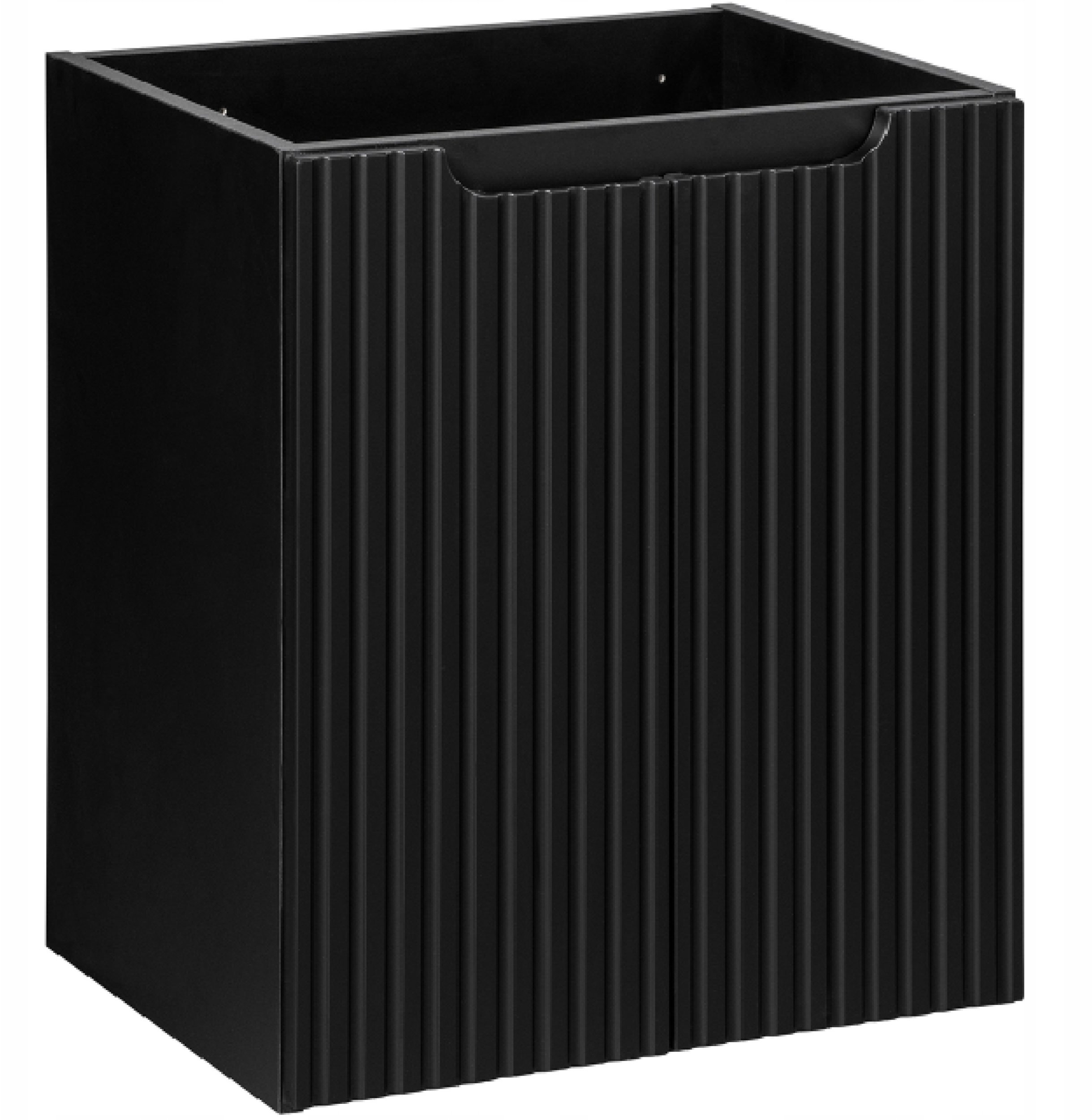CZARNA szafka pod umywalkę 50 cm NOVA BLACK D2 82-50 RYFLOWANY front