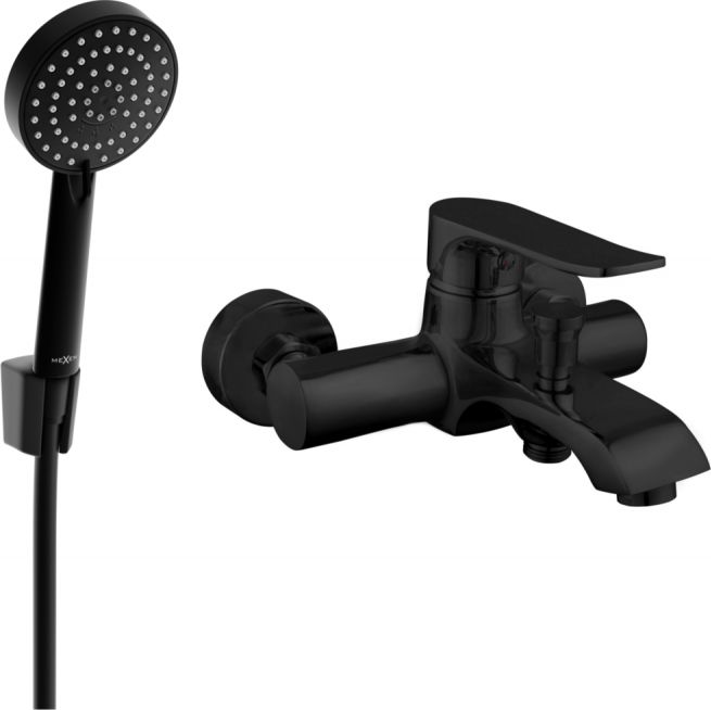 Bateria wannowa Mexen Mexen Pecos R75 bateria wannowa z zestawem prysznicowym, czarna - 7273R75-70