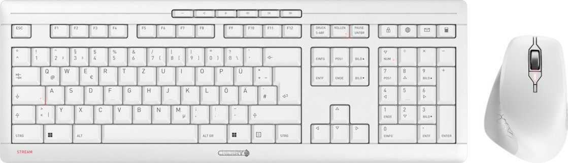 CHERRY JD-8550DE-0 klawiatura Dołączona myszka Dom/Biuro RF Wireless QWERTZ Niemiecki Biały