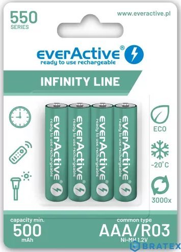 EverActive Akumulatory R03/AAA 550 mAH blister 4 szt. Infinity Line technologia ready to use