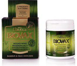Lbiotica BIOVAX Bambus i Olej Avocado Intensywnie regenerująca maska do włosów 250 ml
