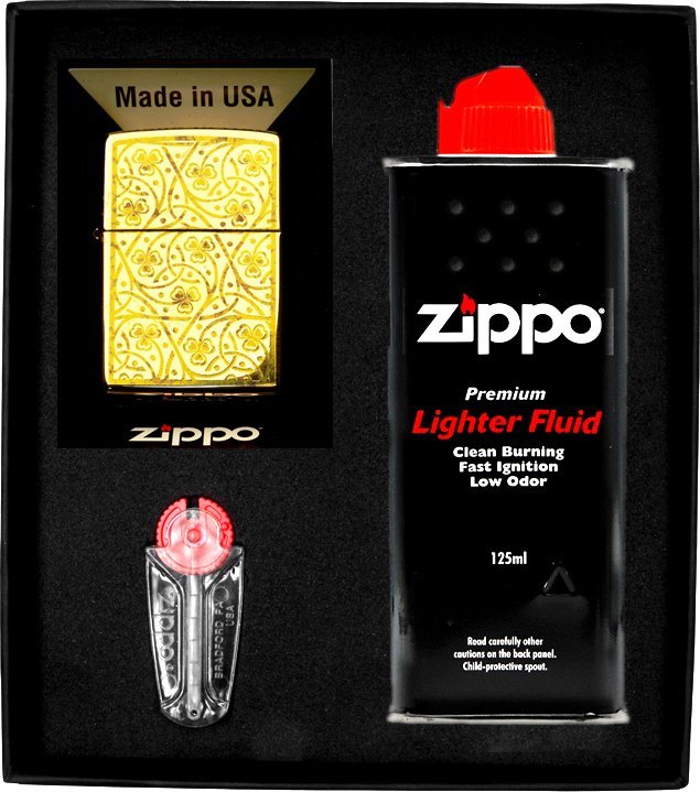 Zestaw ZIPPO Zapalniczka CLOVER LEAVES DESIGN Box No1