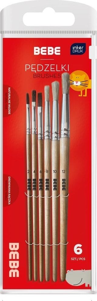 Pędzelki drewniane 6szt BB Kids