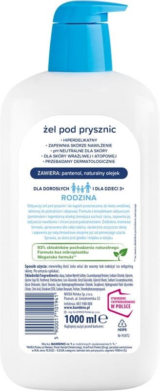 BAMBINO Rodzina Żel pod prysznic hiperdelikatny z pantenolem - odżywczy 1000 ml