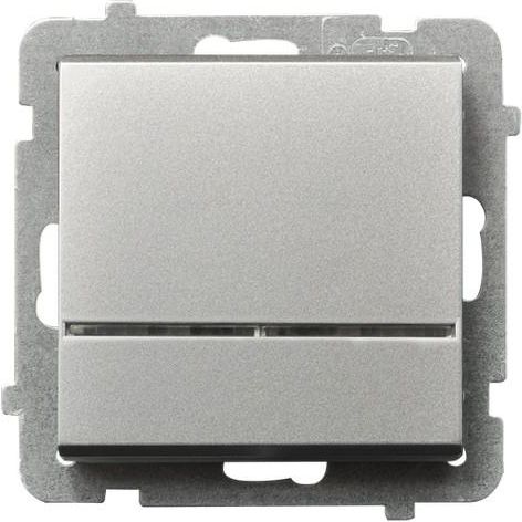 Ospel Łącznik jednobiegunowy Sonata 16AX IP20 z podświetleniem srebro mat (ŁP-1RS/m/38)