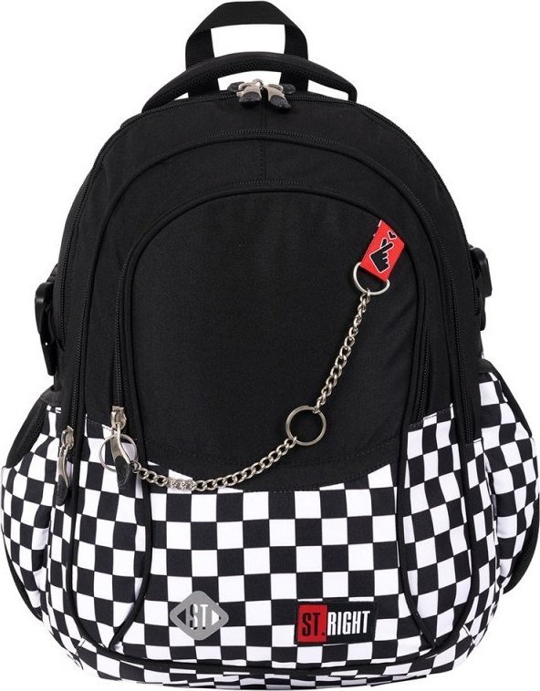 St.Majewski Plecak młodzieżowy 4 komory Krata K pop-Chain BP-01
