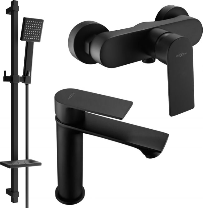 Mexen Mexen Royo DQ45 zestaw prysznicowy, czarny - 72204DQ45-70