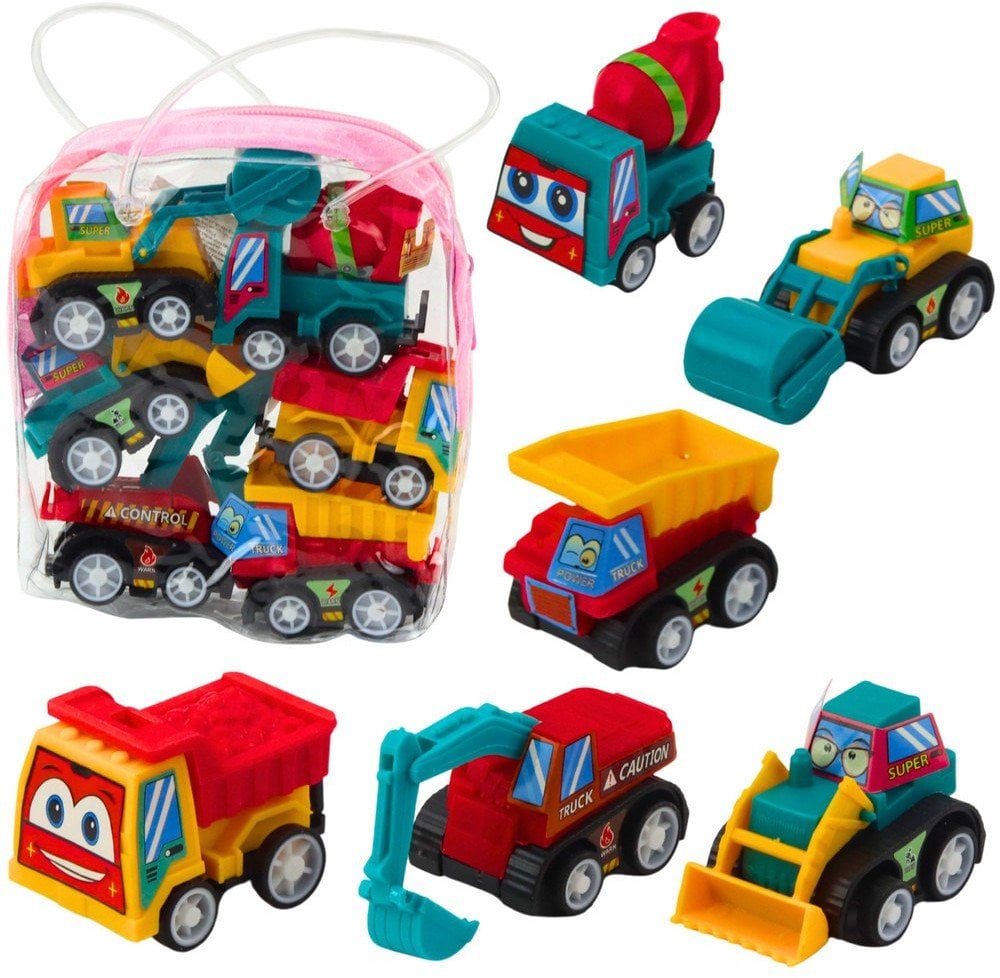 Zestaw Mini Autka Budowlane Z Napędem W Torebce 6szt.