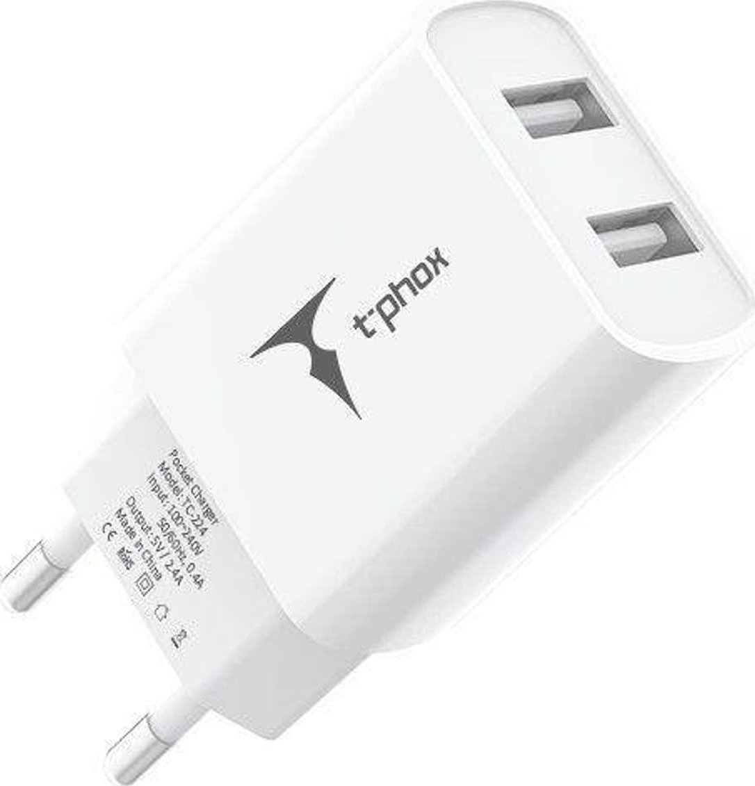 Ładowarka T-Phox ŁAD SIEC T-PHOX POCKET SERIES 2xUSB TCC-224 12W 2.4A WHITE