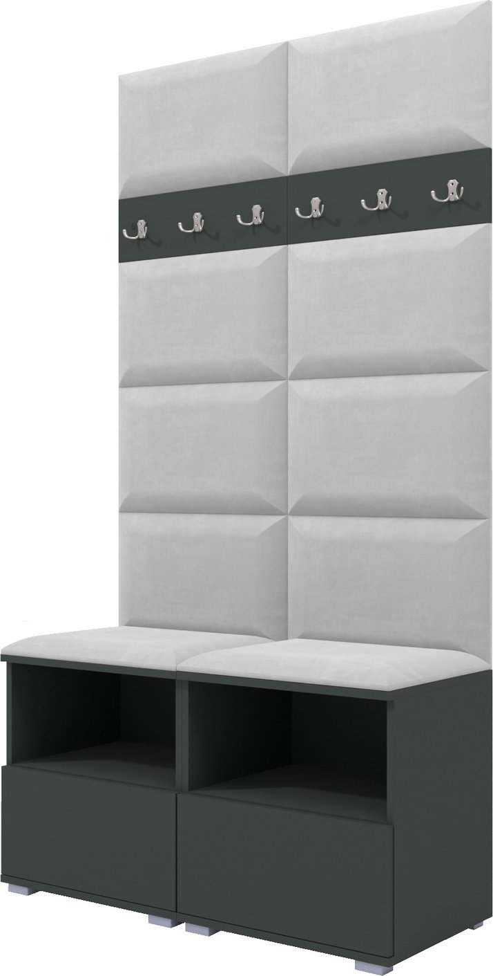 Ravio Tapicerowana garderoba Nela III - kolor grafit + tkanina Trinity 32