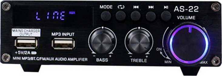 Blitzwolf Wzmacniacz audio AS-22, 45W, Bluetooth 5.0, USB + pilot (czarny)