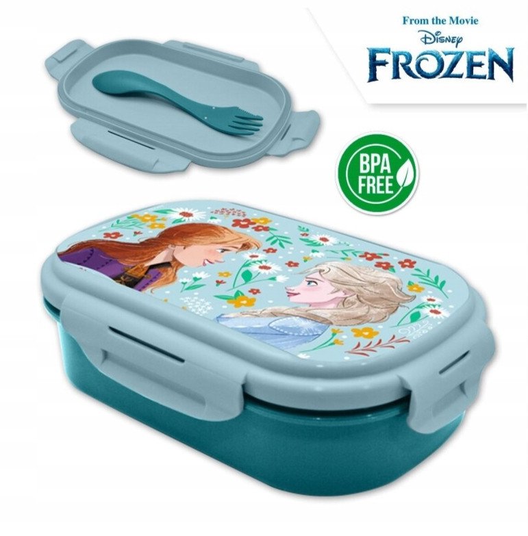 Kids Euroswan Śniadaniówka + sztućce, 21x14x6cm Kraina Lodu Frozen FR50014 Kids Euroswan