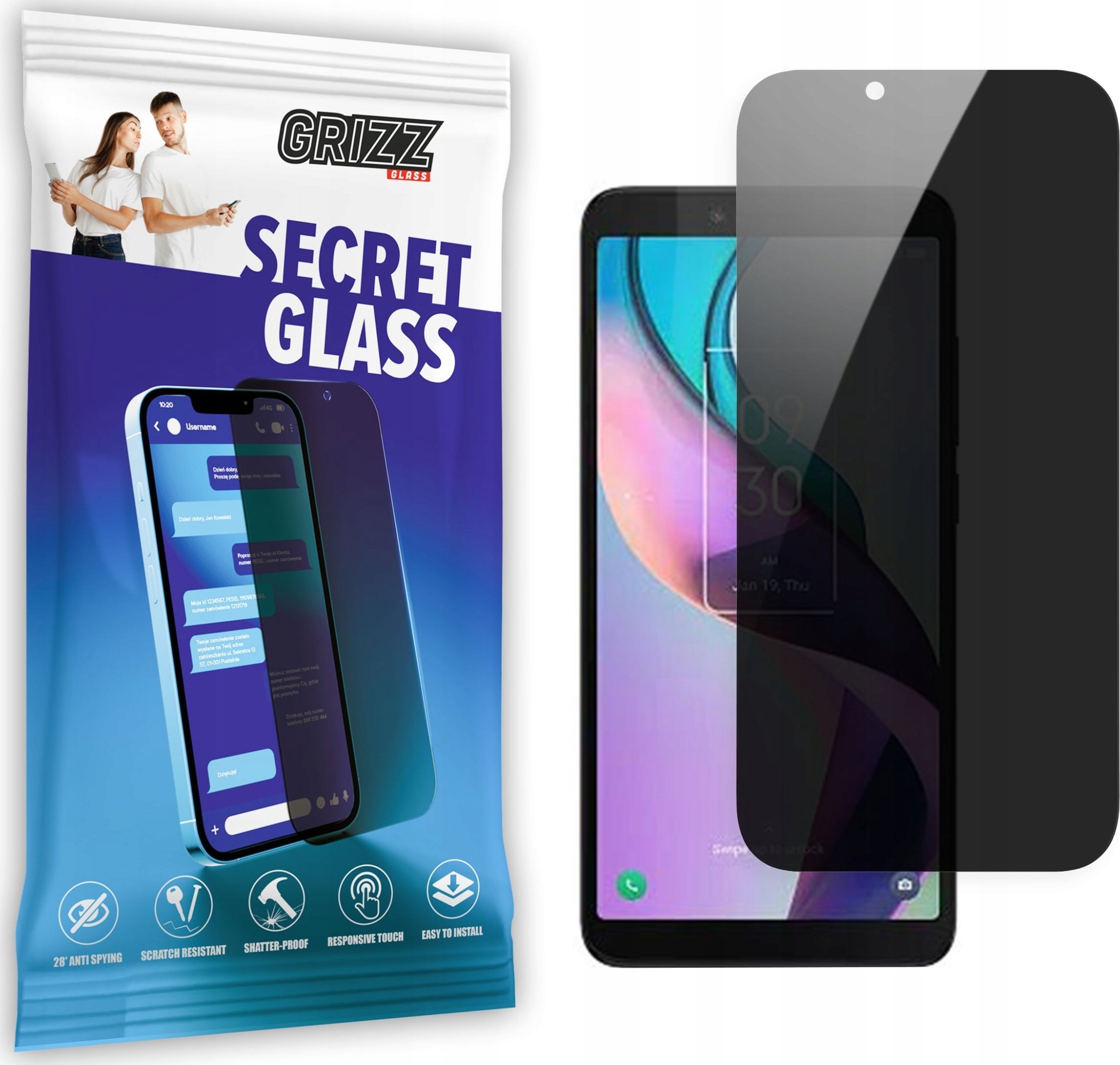 GrizzGlass Szkło prywatyzujące SecretGlass do TCL Ion X
