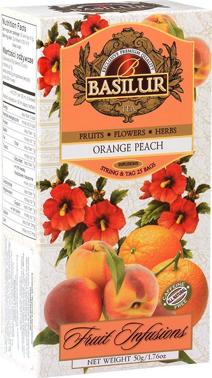 Basilur Basilur ORANGE PEACH herbata owocowa bez kofeiny pomarańcza brzoskwinia - ekspresowa 25 x 2 g