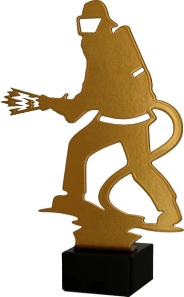 Victoria Sport Trofeum metalowe z marmurową podstawą - Strażactwo - strażak z sikawką
