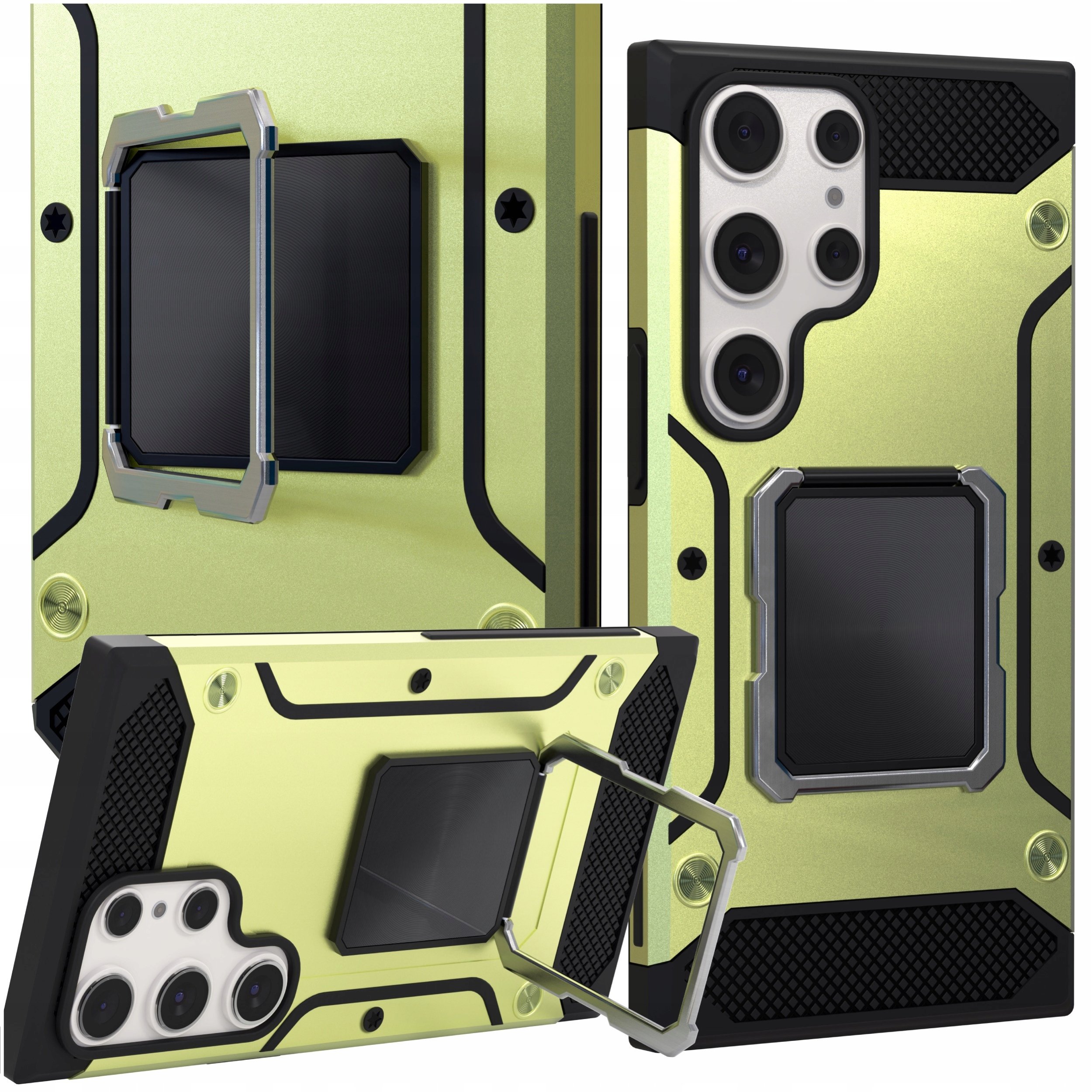 Etui Pancerne do Samsung Galaxy S24 Ultra (Zielone, Plecki, Armor, Ring)