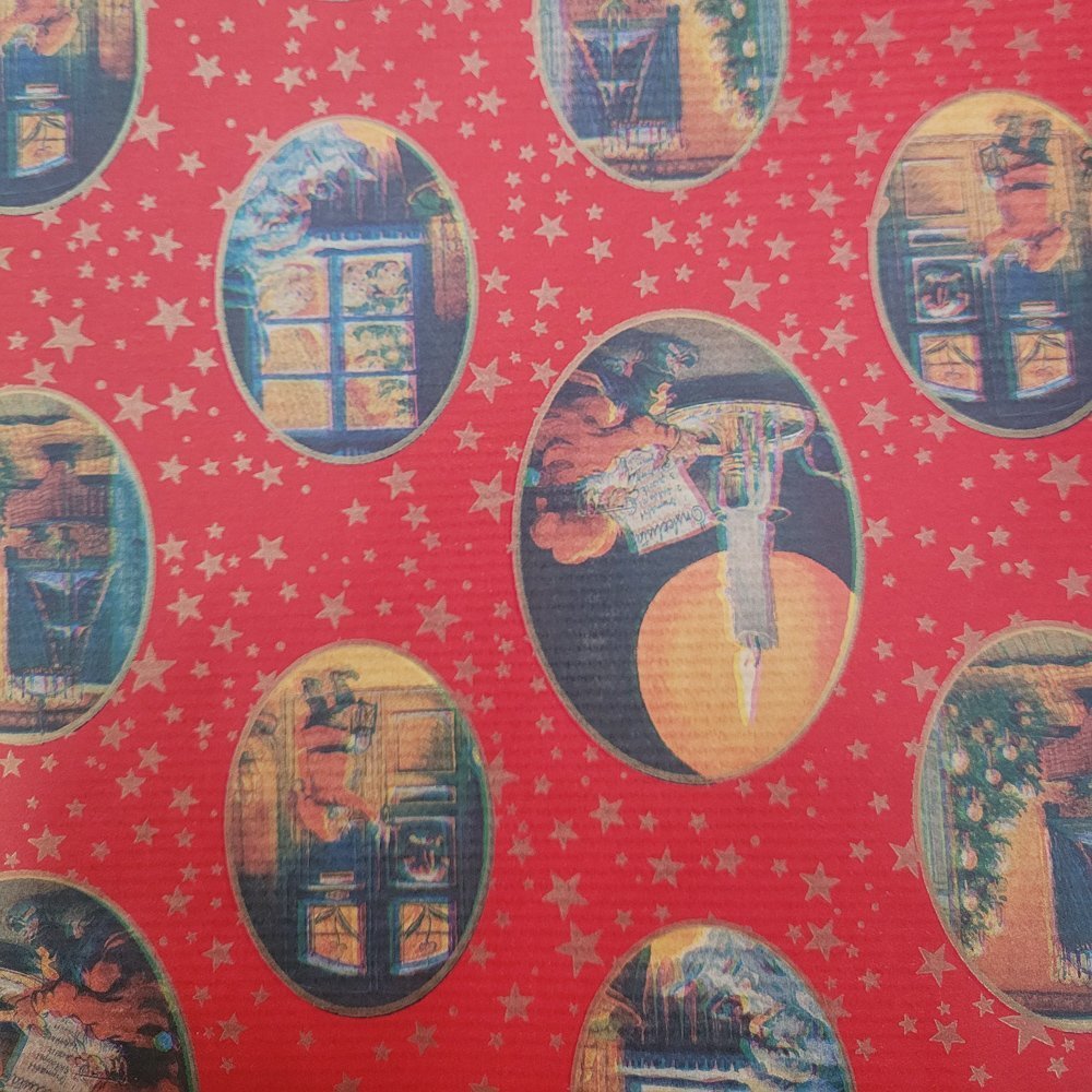 Fastima Papier czerwony święta do prezentów 57cmx5m 5m62