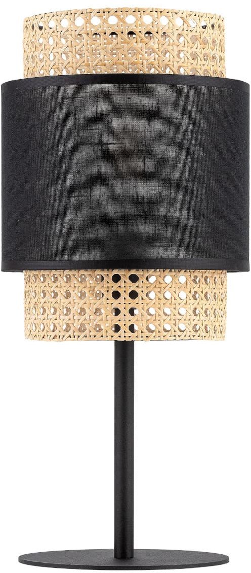 Lampa stołowa TK Lighting Ażurowa lampka nocna Boho 5567 z rattanu czarna słomkowa