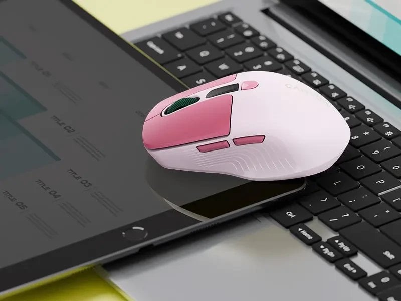CANYON Mysz bezprzewodowa MW-26 LCD Cicha Dwa Tryby Różowa