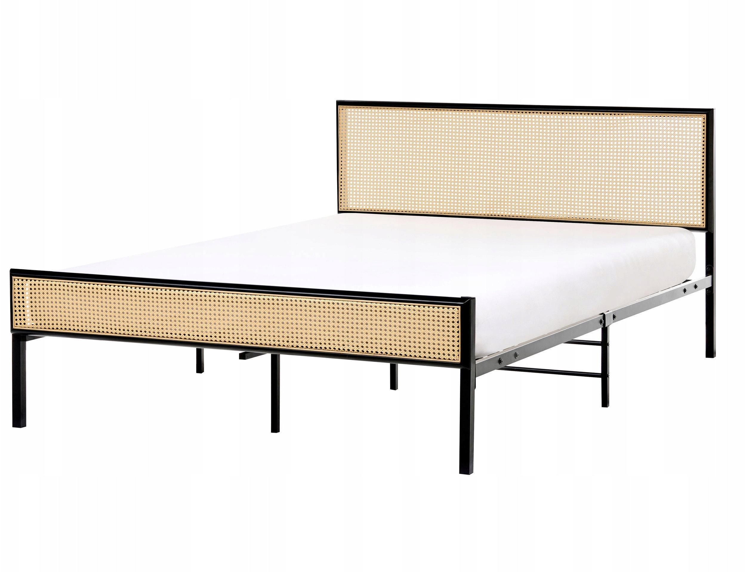 Łóżko Technorattan AVANTON 140 x 200 cm Czarny